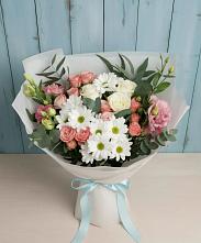 Букет цветов из:  Розы, Лизиантусы и Хризантемы в Милославском