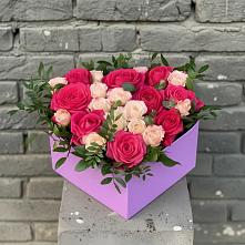 Цветочная композиция из Розы в коробке в Милославском