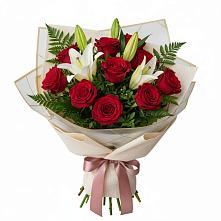 Букет цветов из:  Лилии и Розы #REPLACE_PRED# Милославском