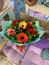 Букет цветов из:  Герберы, Хризантемы и Альстромерии #REPLACE_PRED# Милославском