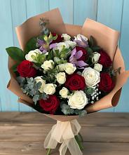 Букет цветов из:  Розы и Альстромерии #REPLACE_PRED# Милославском