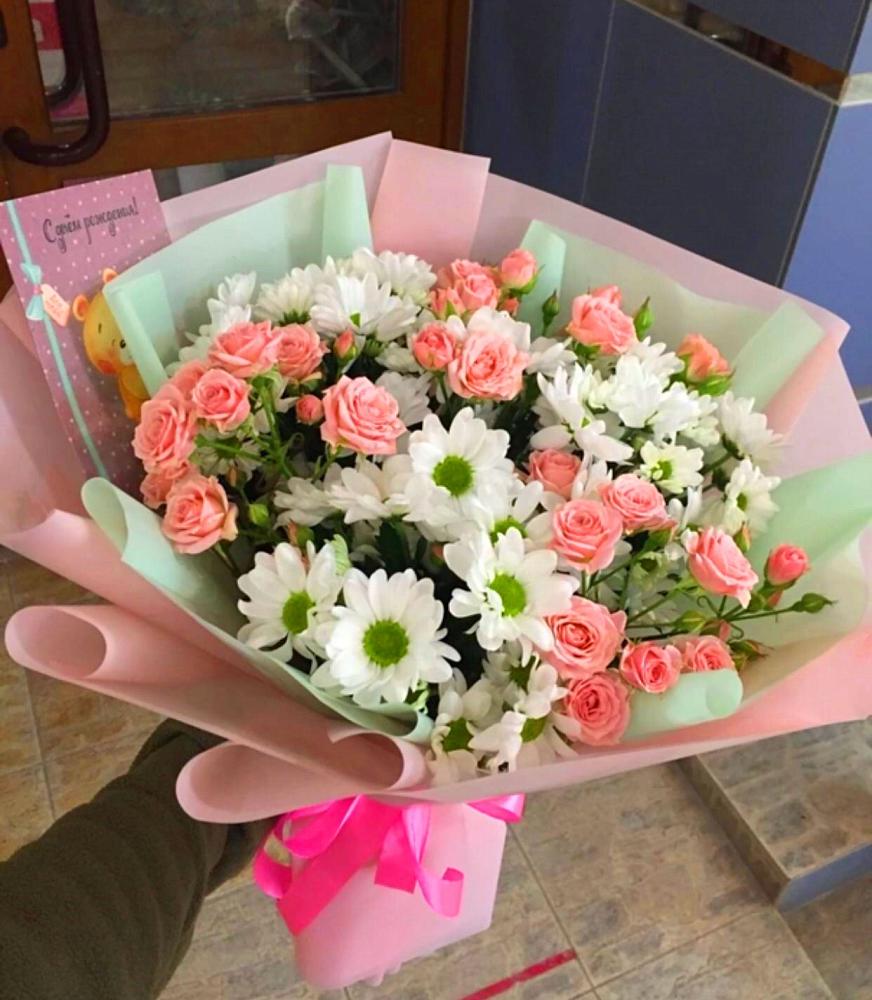 Букет цветов из: Розы и Хризантемы в Милославском