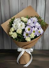 Букет цветов из:  Хризантемы и Розы в Милославском