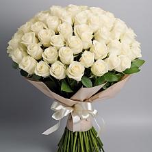 Букет 101 беля роза Белоснежка в Милославском