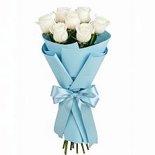 Букет 7 белых роз Проуд в Милославском