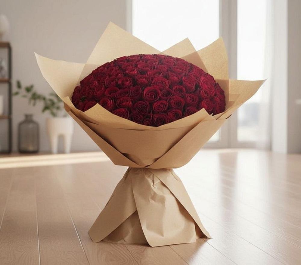Букет 101 Красная роза в Милославском