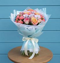 Букет цветов из:  Хризантемы и Розы в Милославском