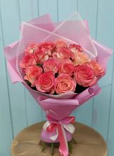 Букет 15 Розовых роз Равель в Милославском