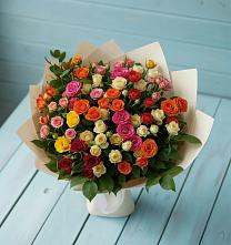 Букет Микс из разноцветных кустовых роз #REPLACE_PRED# Милославском